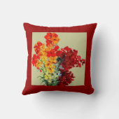 赤、オレンジ、ブルゴーニュの水の色のウォーフラワー クッション (裏面)