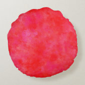 赤、オレンジ、白いヒップスター模様の丸い枕 ラウンドクッション (裏面)