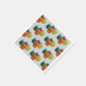 赤、オレンジ、緑、黄色のピーマン スタンダードカクテルナプキン (角)