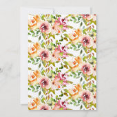 赤 オレンジ 花 緑の葉 ゴールド 70歳の誕生日 招待状 (裏面)