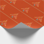 赤/オレンジ/金ゴールドクリスマスツリー>ラッピング紙 ラッピングペーパー (角)