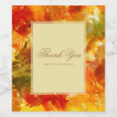 赤、オレンジ、金ゴールド、黄色の大理石 ワインラベル (シングルラベル)