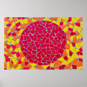 赤、オレンジ、黄色のアートワーク ポスター
