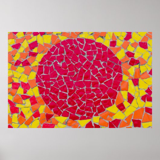 赤、オレンジ、黄色のアートワーク ポスター (正面)