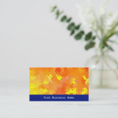 赤、オレンジ、黄色のインフェルノ抽象芸術名刺 名刺 (スタンド正面)