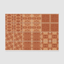 赤、オレンジ、黄色のタイルの切り離しティッシュペーパー