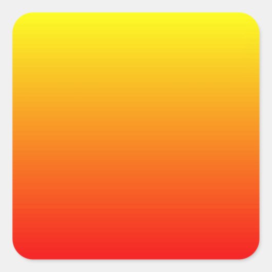 赤、オレンジ、黄色の水色のグラデーション スクエアシール (正面)