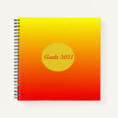 赤、オレンジ、黄色の水色のグラデーション ノートブック (正面)