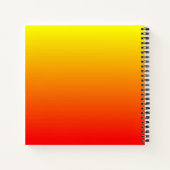 赤、オレンジ、黄色の水色のグラデーション ノートブック (裏面)