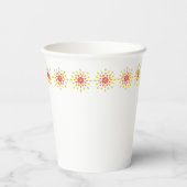 赤、オレンジ、黄色の涙滴 紙コップ (裏面)