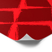 赤、カッコいいトレンディー、都市、x字型ブラシストローク ポスター (角)