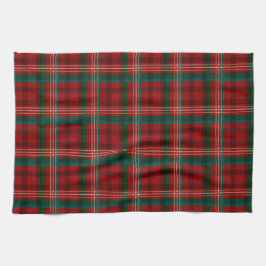 赤、クリーム、緑のクリスマスプレッドパターン キッチンタオル