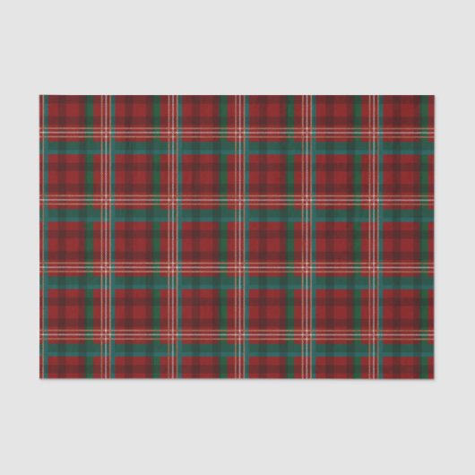 赤、クリーム、緑のクリスマスプレッドパターン 薄葉紙 (正面)