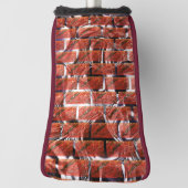 赤、グリッドまたはレンガ効果の上に泡、明るさ ゴルフヘッドカバー (回転90)