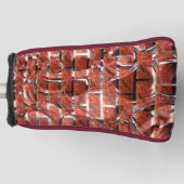 赤、グリッドまたはレンガ効果の上に泡、明るさ ゴルフヘッドカバー (正面)