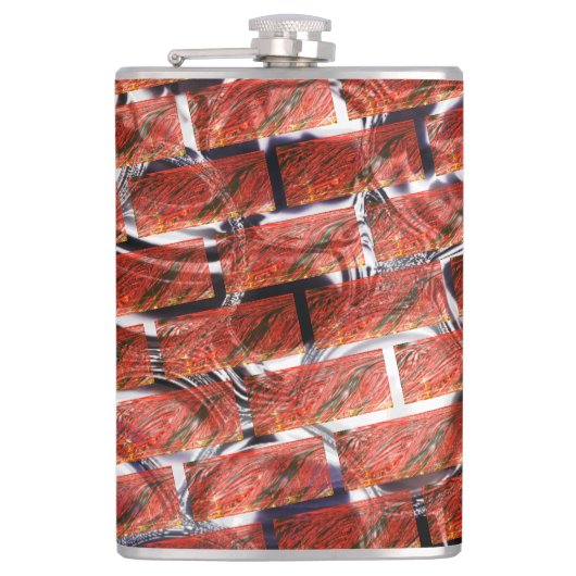 赤、グレーチングまたはブリック効果に気泡？メタリック. フラスク (正面)