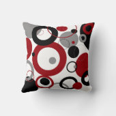 赤、グレー、および黒のドット クッション (裏面)