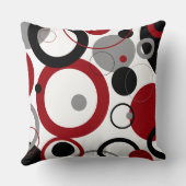 赤、グレー、および黒のドット クッション (裏面)