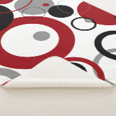 赤、グレー、および黒のドット シェルパブランケット (3/4)