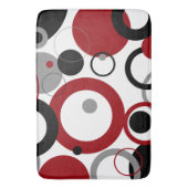 赤、グレー、および黒のドット バスマット (正面縦)