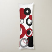 赤、グレー、および黒のドット ボディピロー (裏面 (縦))