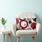 赤、グレー、および黒のドット ランバークッション (椅子)