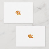 赤、グレー、オレンジ、茶色のクリップアート プレイスカード (正面/裏面)