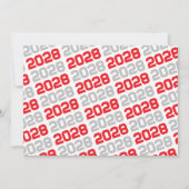 赤、グレー&ホワイトの卒業写真招待状 招待状 (裏面)