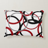 赤、グレー、黒の円 アクセントクッション (裏面)