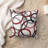 赤、グレー、黒の円 クッション (ブランケット)