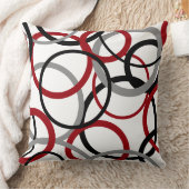 赤、グレー、黒の円 クッション (ブランケット)