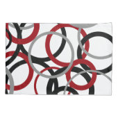 赤、グレー、黒の円 枕カバー (裏面)