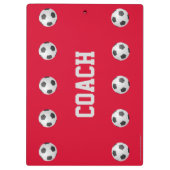 赤、コーチ、名前、サッカーボール、ありがとう。 クリップボード (裏面)