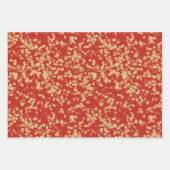 赤 ゴールド ブラック ミュージック ノーツ カップケーキ ブライダル シャワー ラッピングペーパーシート (正面)