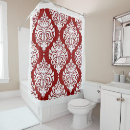 赤 シャワーカーテン