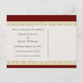 赤+シルバーサテン日付はがきを保存 案内ポストカード (裏面)