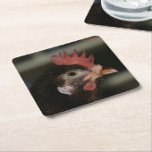 赤 スクエアペーパーコースター (アングル)