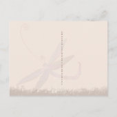 赤&タンドラゴンフライ結婚式の日付を保存 案内ポストカード (裏面)