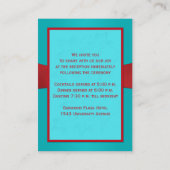 赤、ターコイズフローラ披露宴エンクロージャカード エンクロージャーカード (裏面)