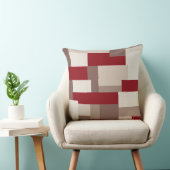 赤/ターペ/ベージュ可逆パッチワーク枕 クッション (椅子)