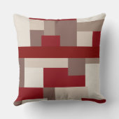 赤/ターペ/ベージュ可逆パッチワーク枕 クッション (裏面)