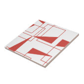 赤、ダイナミッモダンク、トレンディージオメトリパターン タイル (側面)