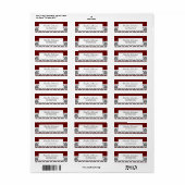 赤、ダマスク差出人住所ラベル任意の色で作る ラベル (フルシート)