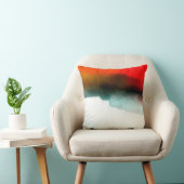 赤、ティール(緑がかった色)、白の抽象芸術装飾用クッション クッション (椅子)