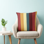 赤、ティール（緑がかった色）、黄ストライプ色 クッション (椅子)
