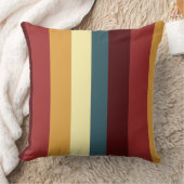 赤、ティール（緑がかった色）、黄ストライプ色 クッション (ブランケット)