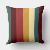 赤、ティール（緑がかった色）、黄ストライプ色 クッション (裏面)