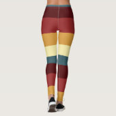 赤、ティール（緑がかった色）、黄ストライプ色 レギンス (裏面)