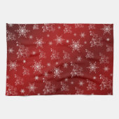 赤,トナカイ,星,星,スノーフレーク,クリスマス キッチンタオル (横)
