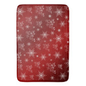 赤，トナカイ，星，星，スノーフレーク，クリスマス バスマット (正面縦)